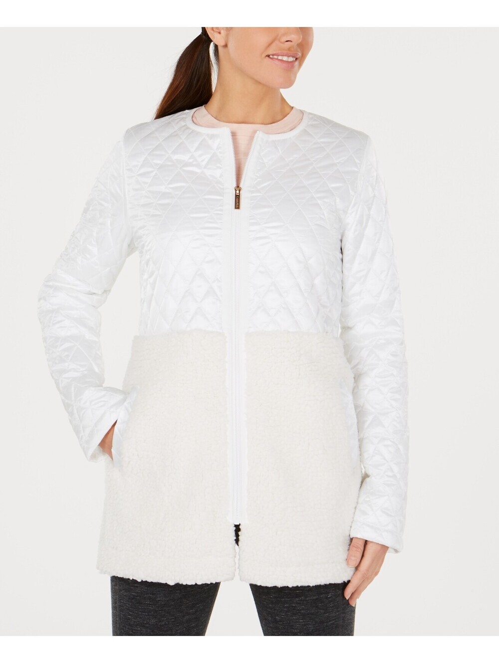 Calvin Klein Womens Quilted Fleece Jacket Size L